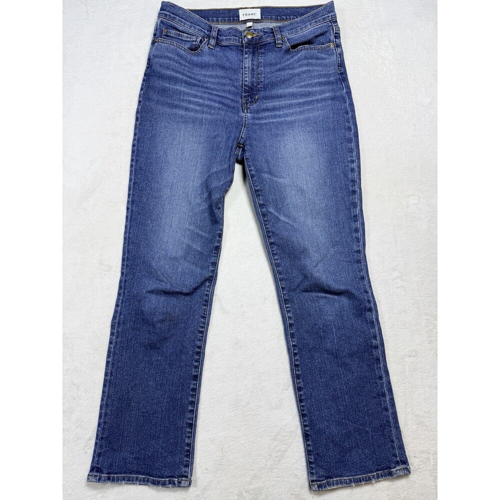 Frame Denim Women’s Blue Straight-Leg Jeans - Classic Indigo - Picture 3 of 9